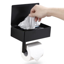 Soporte de papel higiénico de metal con toallitas 20,1x12,8x13,5 cm