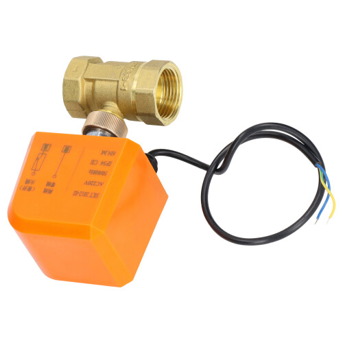 Válvula de bola motorizada DN25 6-20W latón N.O. 2