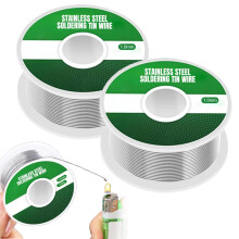 Aluminum Stainless Steel Lighter Solder Wire, 1.0mm Lead Free Low Melt Soldering Wire, 100g Stainless Steel Tin Wire (2pcs)