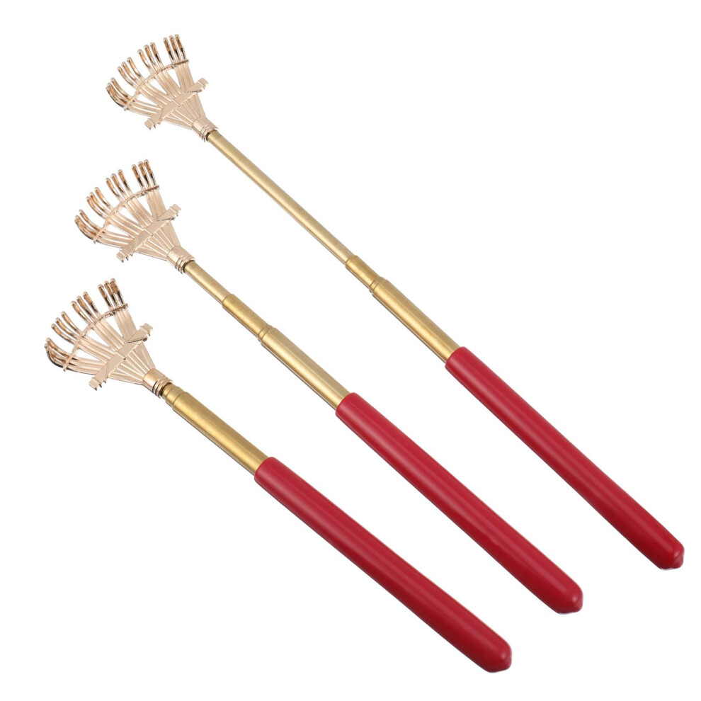 Bear Claw Telescoping Rake Back Scratcher 3pcs Metal Body Extendable Handle for Itchy Skin Adults Men Women