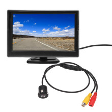 Kit de cámara de reversa con monitor de 5,0 pulgadas V1/V2 negro 12-24V