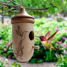 Hummingbird House Holznest für Außen, hängendes Garten-Vogelhaus mit Hummingbird