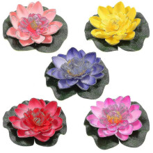10cm fake lotus flower imitation imitation flower imitation flower for pond fish tank decoration water lily fake lotus, artificial floating water lily