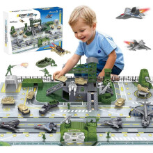 Kids Army Toy Military Base Playset with Tank, Airplane, Helicopter Soldiers Ages 3