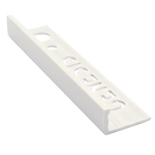 Soft Grey 10mm PVC Straight Edge Tile Trim ESP 2.5m Pack of 5