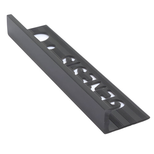 Black 10mm PVC Straight Edge Tile Trim ESP 2.5m Pack of 5
