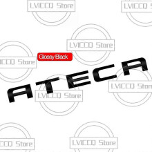(ATECA Glänzend Schwarz) Geeignet für Arona Ateca Auto Emblem 3D Metall Logo Körper Aufkleber Aufkleber Hinten Schwanz