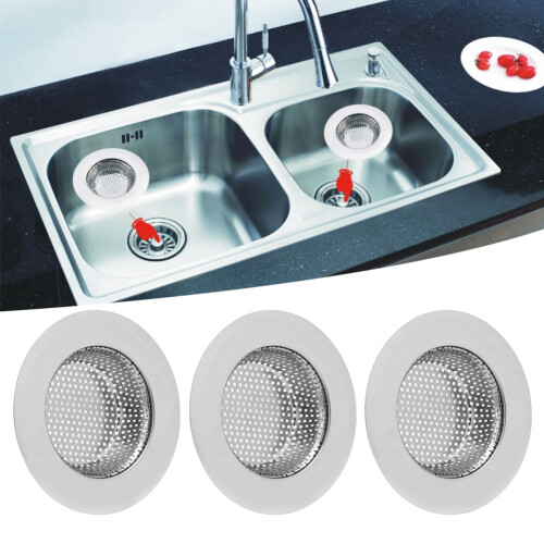 3Pcs Stainless Steel Kitchen Sink Filter Bathroom 2