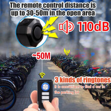 Alarm 700mAh Fernbedienbarer Fahrradalarm IP65 110dB 30-50m
