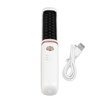 Cepillo alisador de cabello blanco perla USB 4000mAh
