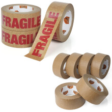 Eco-Friendly Kraft Paper Tape 2 Inch x 55 Yard 3 Rolls + Recyclable Writable Packing Tape 2 Inch x 60 Yard 6 Rolls