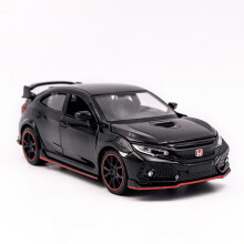 (Schwarz)1/32 Neue Honda TYPE R Fließheck Modell Spielzeug Fahrzeug Legierung Druckguss Sound Licht