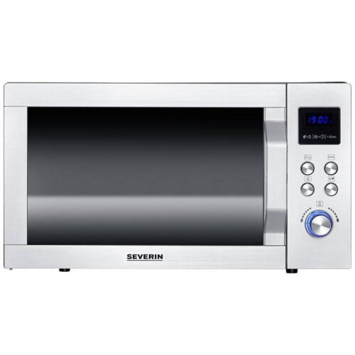 Microondas Severin MW 7777 de acero inoxidable, negro (mate) 900 W función grill