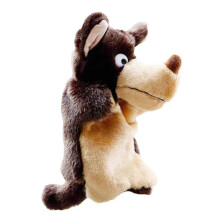 (brauner Wolf) Plüschtier Handpuppe großer böser Wolf Tierhandschuh Puppe