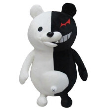 (A) Weiches Danganronpa Monokuma Schwarz-Weiß-Bär Dangan Ronpa Plüschtier Puppe Plüschtier
