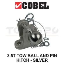 Cobel 3.5T Tow Ball & Pin Hitch 50mm Ball 25mm Pin ECE R55 Approved Silver 9282