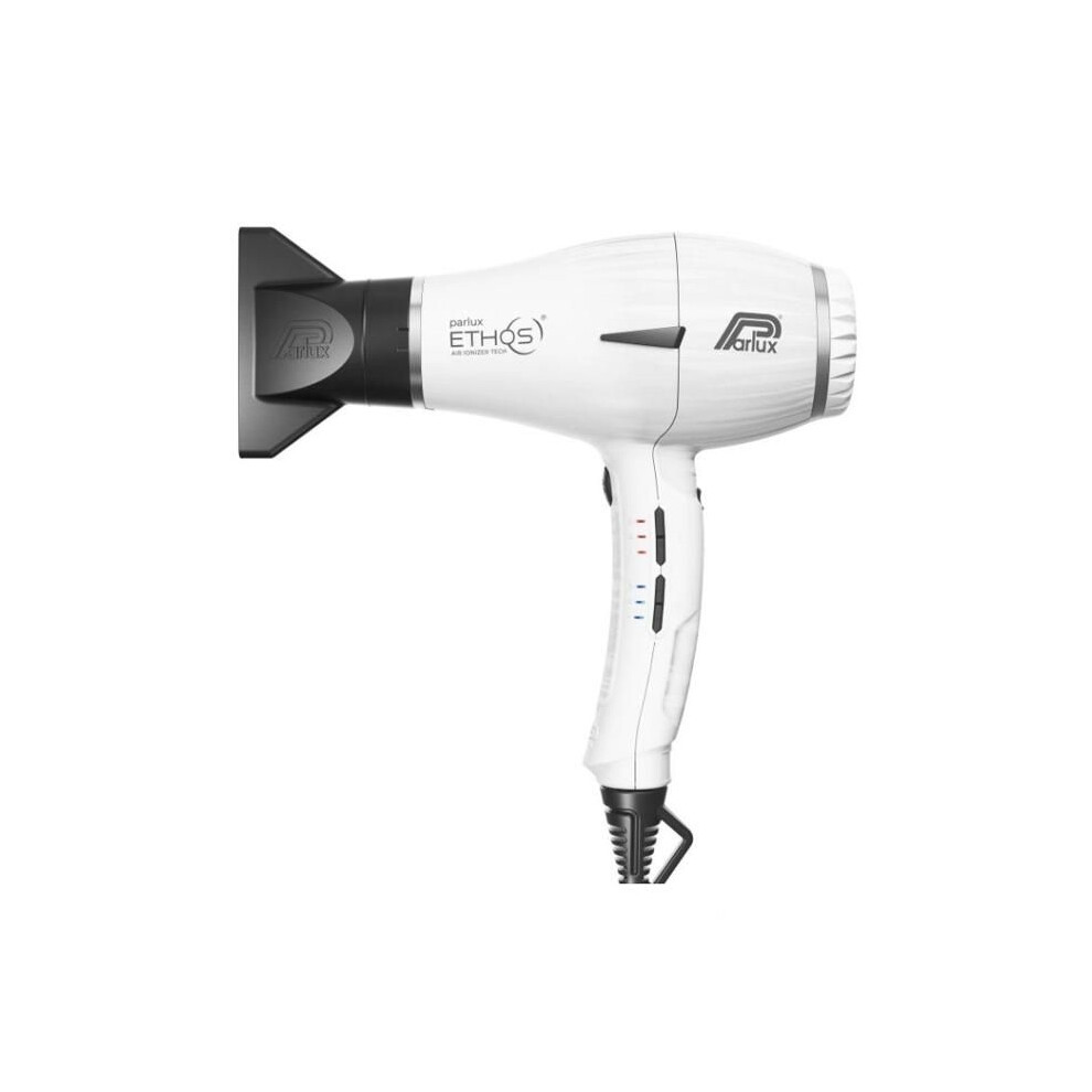 Parlux White Hair Dryer - Ethos - 2300 Watts - Digital Motor - Patented Swivel Cord