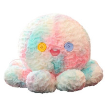 (Rosa) Tiedye bunte Oktopus-Plüschtierpuppe, süße und lustige Oktopus-Kinderschlafpuppe für Mädchen