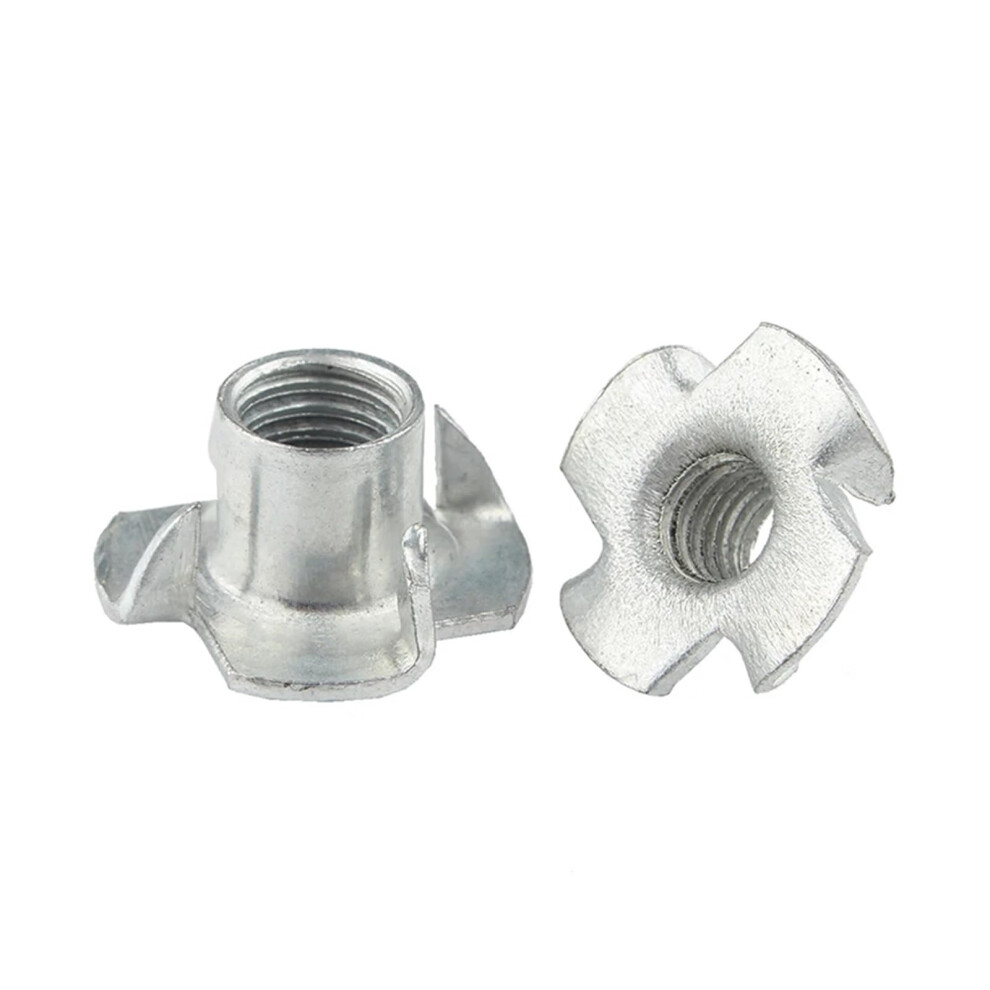 30Pcs M4 M5 M6 M8 M10 Four-Claw Tee Nut For Wood Furniture Hardware, Plated Speaker Nut, M10 Size 6482260668482