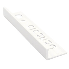 White 8mm PVC Straight Edge Tile Trim ESP 2.5m Pack of 5