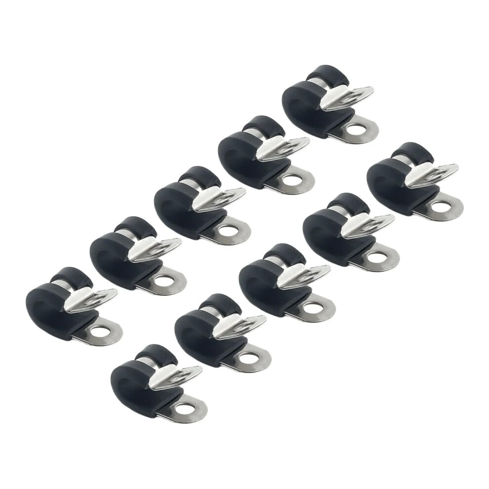 Rubber Lined P Clips 10Pcs Stainless Steel Cable Mounting Hose Pipe Clamp 8Mm Fixing Fasteners For Pipes 6947110178486