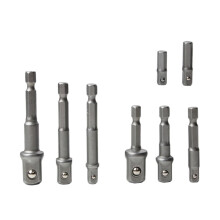 8pcs Drill Socket Adapter Set 1/4 Inch Hex Shank Extension for Impact Driver 1/4 Inch 1/2 Inch Square Drive Sockets