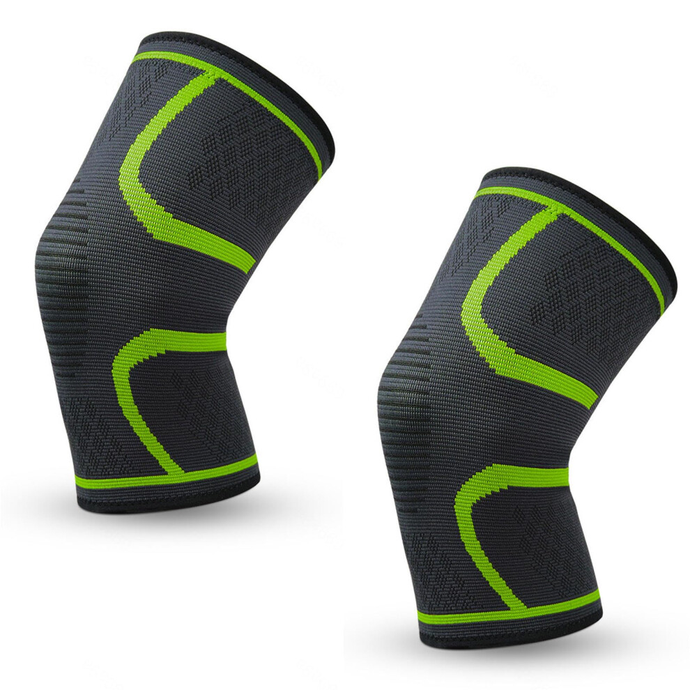 Knee Brace Compression Sleeve Support for Pain Relief, Injury Recovery, Meniscus Tear, F-XXL Size, 2 Pack