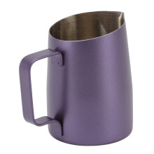 Jarra para leche de acero inoxidable de 600 ml morada, boca afilada