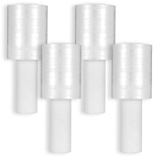 4 Pcs Heavy Duty Stretch Wrap Film with Handle, 4 Inch x 492 Feet, 80 Gauge Self Adhering Plastic Shrink Wrap for Moving