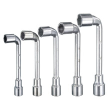 L Shaped Angled Hex Socket Wrench Set 5pcs 15mm to 19mm 45# Steel Double Ended Metric Tubular Spanner for Bicycle Car Repair