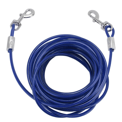 Dog Tie Out Cable Steel Wire Double Head Bite 2