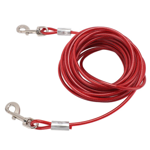 Dog Tie Out Cable Steel Wire Double Head Bite 1