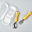 Baby Fork & Spoon Set Stainless Steel Plastic Handle, Yellow 3