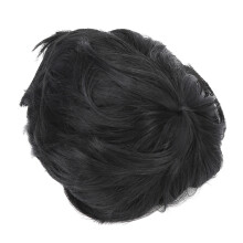 Peluca corta para hombre, negra y esponjosa, talla única, resistente a altas temperaturas.