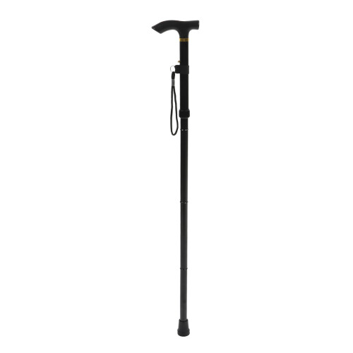 Lightweight Aluminum Alloy Folding Walking Stick, 4-Section Adjustable Cane, Black 1