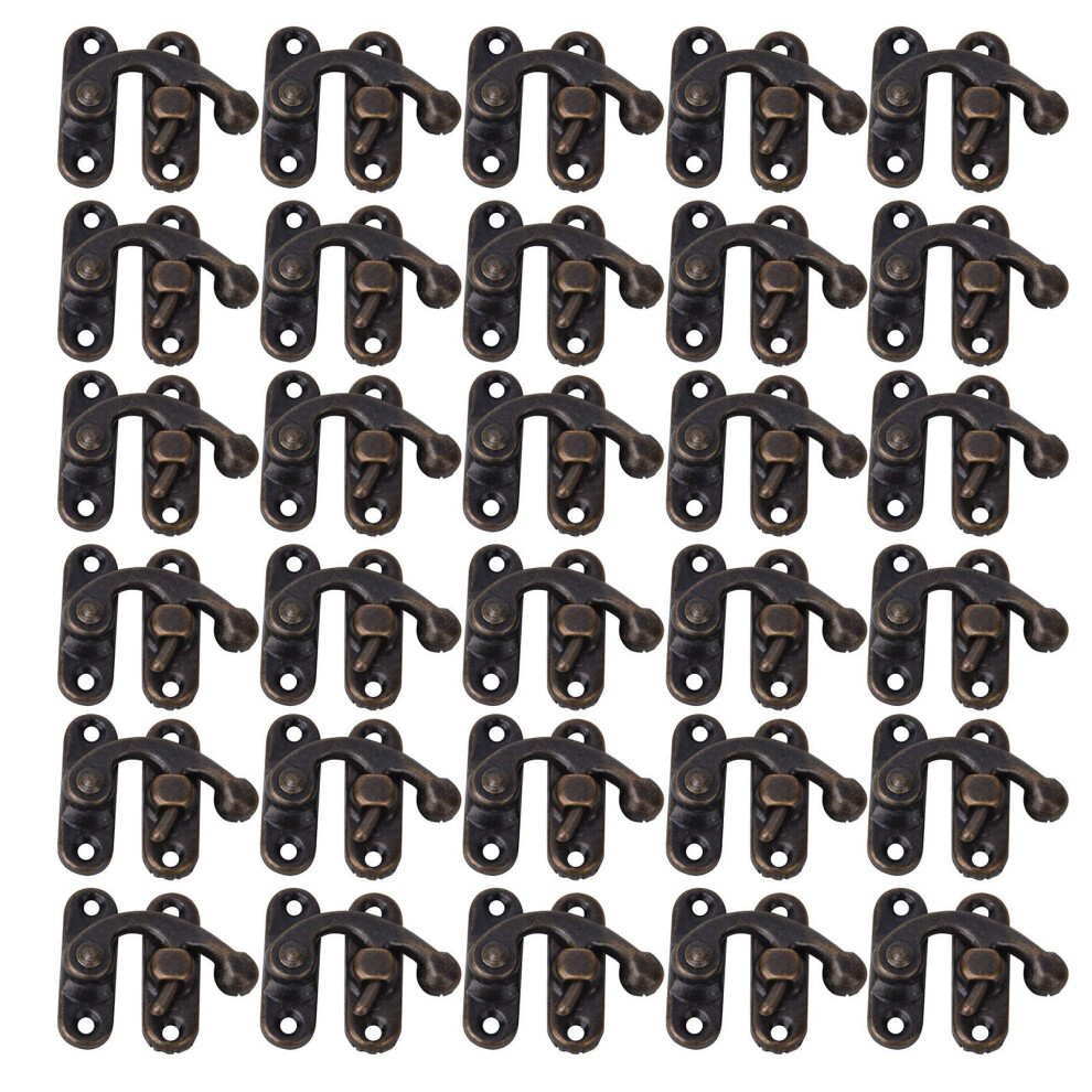 Hasp Hook Latch Buckle Horn Lock Durable Iron Latch For Jewelry Gift Boxes 3.2 X 2.8Cm 30 Pcs Blue Bronze Right Hook 6276012490922