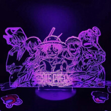 Lampe 3D LED Nachtlicht Geschenke Schlafzimmer One Piece Anime Luffy Zoro Multicolor Touch Optische Tischlampe