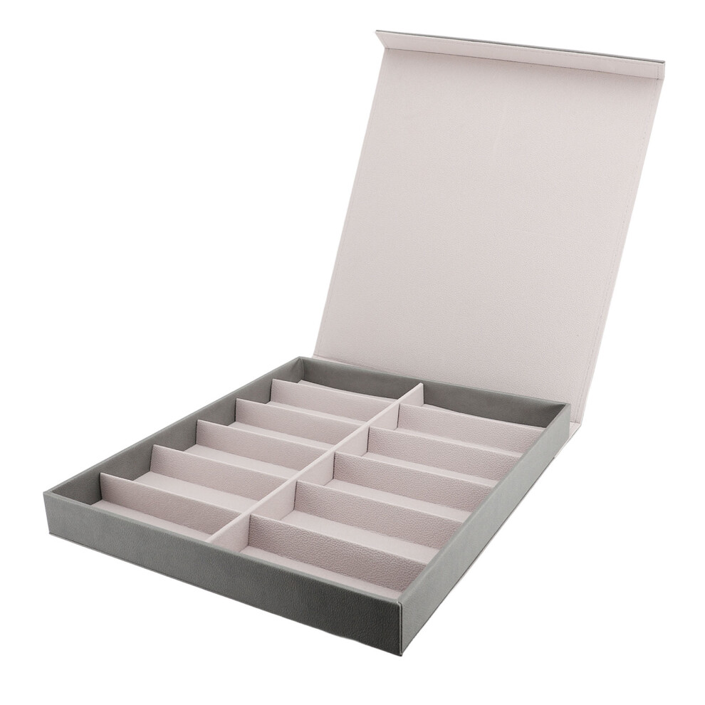 12 Slot Eyewear Case with Lid PU Leather Antidust