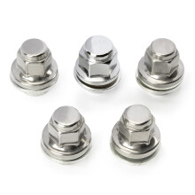 5PCS Chrome Wheel Lug Nuts M12x1.5 Compatible with 1999-2023 Jaguar S-Type X-Type F-Type XE XF XJ XK, OE# C2C35294