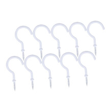 20pcs White Ceiling Hooks Stainless Steel Heavy Duty Screw-In Small Hooks for Home and Garage Use