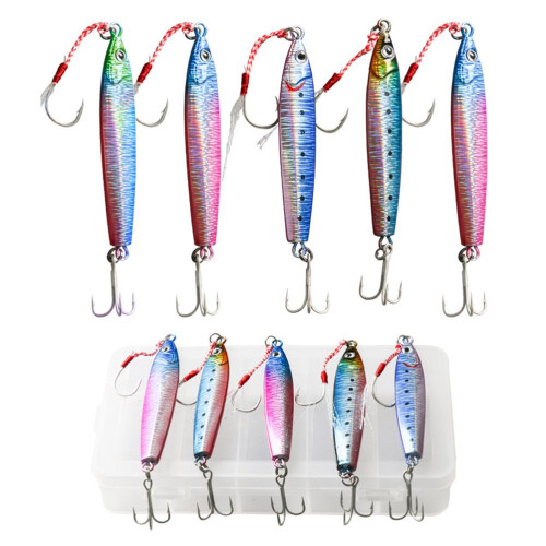 5 Stück 7,5 cm/8,5 cm 30 g/40 g Langsam sinkende Köder Flach-Jigs 1