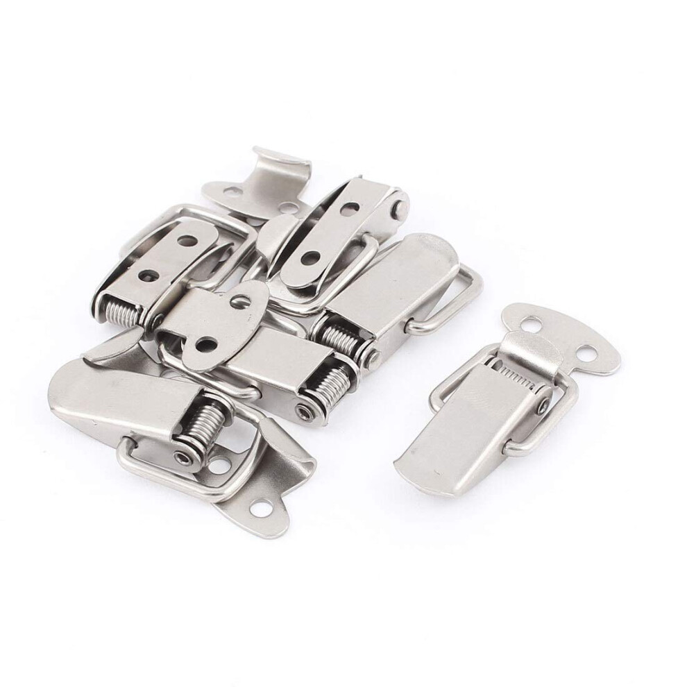 Hook Latches 6Pcs Spring Loaded Metal Toggle Latch For Suitcase Chest Tool Boxes Silver Locking Hardware 6947110180748