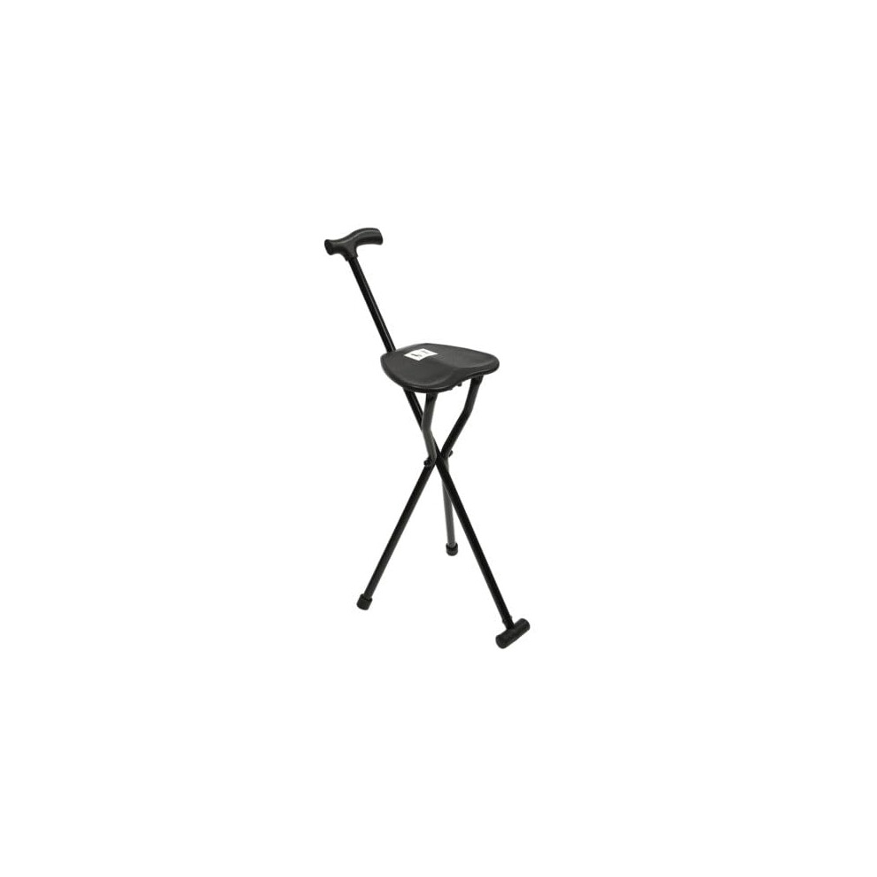 Walking Stick with Seat, 35.4 Inch Portable Folding Cane Chair for Camping, Hiking, Collapsible Travel Stool