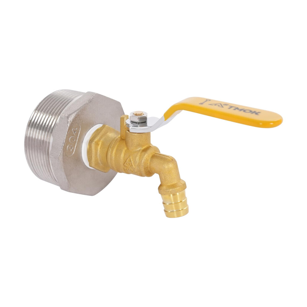 Drum Faucet 4 Pcs, 304 Stainless Steel And Brass, 2.3 In Connection Diameter, Compatible With 55 Gal Plastic Or Steel Drums 6276012491974
