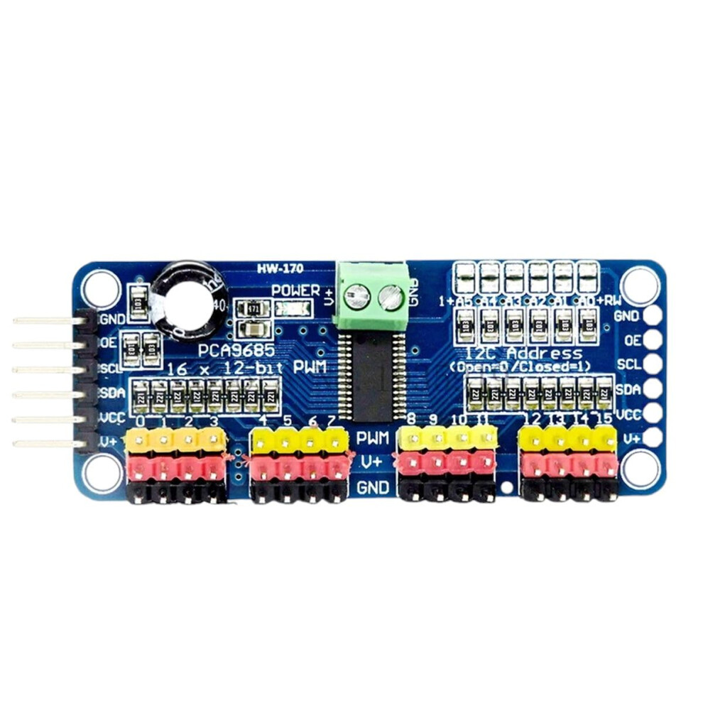 16 Channel 12-Bit Pwm Motor Driver Module I2c Interface Pca9685 Shield For Raspberry Pi For Robotics And Automation 6482260671789