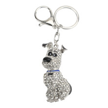 Cute Dog Shape Crystal Rhinestone Keychain