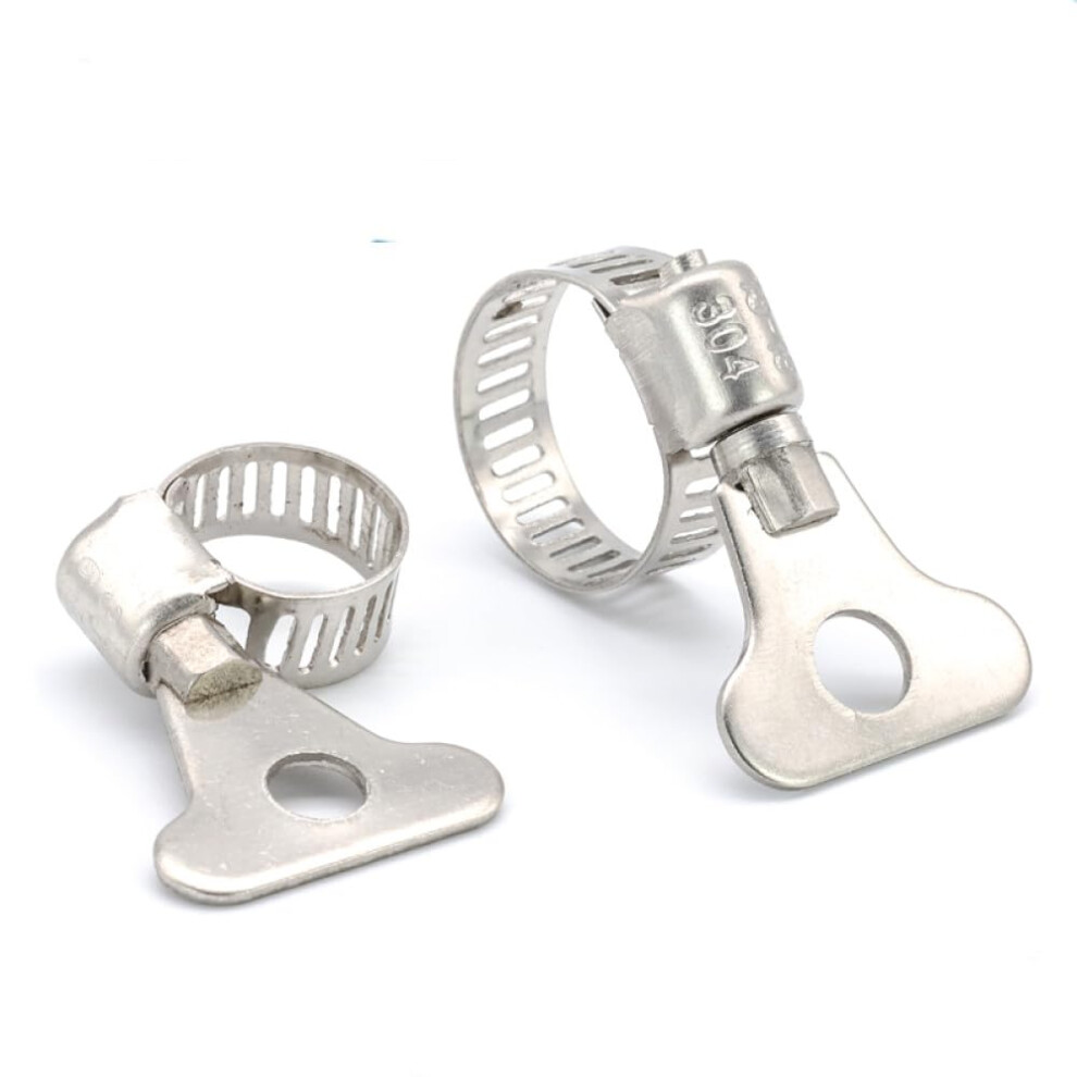 Hose Clamp, Adjustable Worm Gear Fastener, 5/10Pcs 6-63Mm Key Clamp For Water Pipe And Dryer Vent, 19-29Mm Size 6493810693465