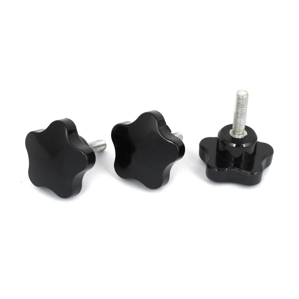 M8x30mm Male Thread Screw Clamping Knob Grip Black 50Mm Star Head 3Pcs Adjustable Tightening Knobs 6276012492582