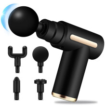 Mini Massage Gun - Deep Tissue Relief, Portable with 4 Heads, 6 Speed Settings for Back and Neck Pain
