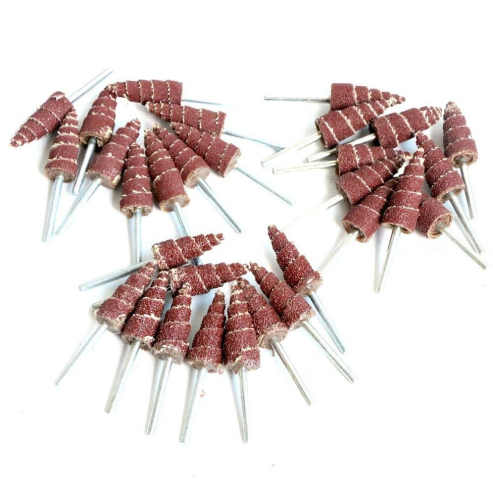 10Mm/12Mm Cone Shape Mounted Point Grinding Head Sandpaper Flap Sanding Wheel 80-320 Grit 1/8" Shank Polishing Tool 20Pcs 6947110181820